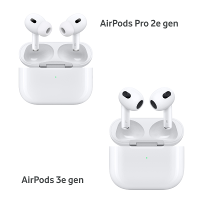Apple AirPods Pro 2ème génération et AirPods 3ème génération